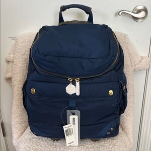 Stella McCartney Navy Rolling LeSportsac Traveler Rucksack Sky Bag.